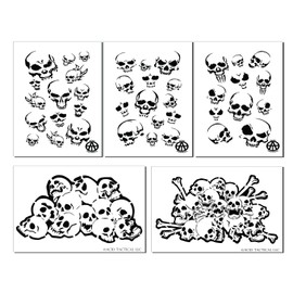 Acid Tactical® Mylar Skull Spray Painting Stencils RC Model Gun Airbrush Skulls Mask 5 Designs