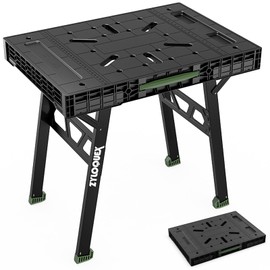 Foldable Work Bench,Easy Step Protable Work Table,34" W x 25" D x 31" H Lightweight Workbench wih 1650 LBS,Work Benches for Garage,Work Bench Suitable for Garage,Workshop and Home (Green)