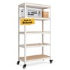 HOMEDANT House White 5-Tier Metal Rolling Cart Shelf Rack Casters