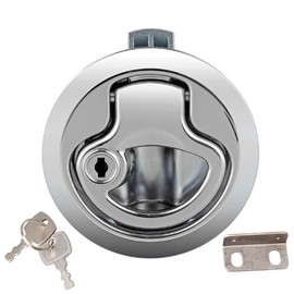 Pull Lock Furniture Locker, Tianher Furniture Handle Lock Zinc Alloy Round with Key for Yacht Trailer Camper Deck Hatch Door Cabinet