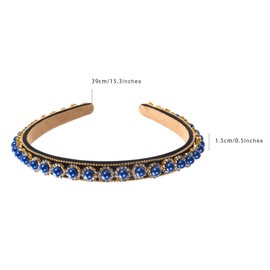 scicent Bridal Hair Accessories for Women Pearls Beaded Embellished Hairbands Sparkly Glitter Bling Hair Hoops Non-Slip Hair Band Fashion Head Band Padded Headband Holiday Birthday Gift - 27115