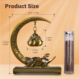 SERdeerCH Moon Lotus Furnace Hollow Hanging Ball Incense Burner,Alloy Frame,Equipped with 1 Tube of Cloud Incense,Used for Home Office Decoration