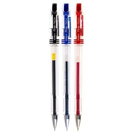 DONG-A Fine-Tech, 0.3mm, Gel Ink Roller Ball Pens, Black/Blue/Red (Pack of 3)