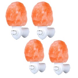 ShengDanStar ​4 Pcs Himalayan Salt Night Light, Pink Crystal Wall Plug-in Lamp, Bedroom Bathroom Decor with 4 Replacement Bulbs