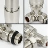 Delta Corner TRV Satin Nickel Thermostatic Radiator Valve and lockshield