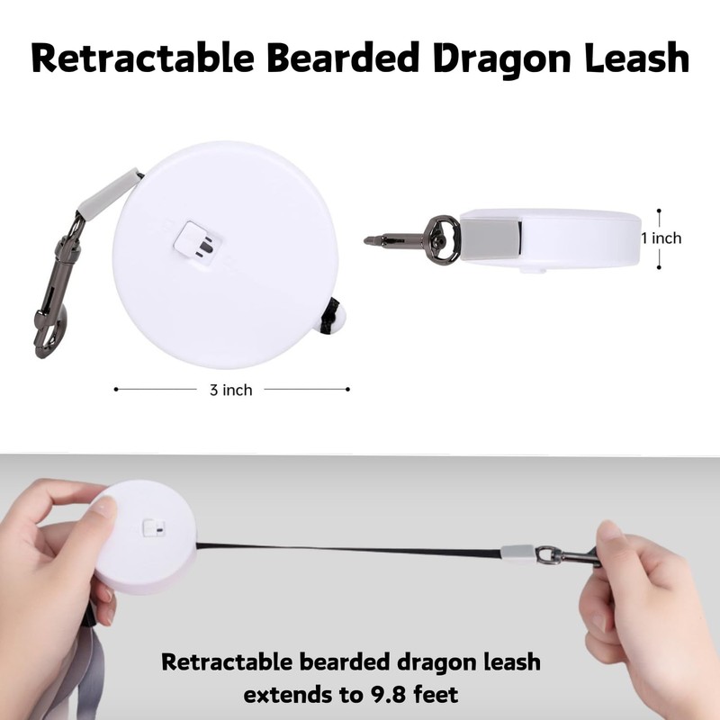 3 Pack Bearded Dragon Harness and Leash Set - Adjustable