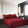 Bed Sheet Set- 3 Piece Bedding Sets(Twin,Burgundy) 1 Flat Sheet,1