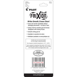 Pilot Frixion Ball, Bolígrafo, Tinta Borrable Negra, Usa Repuesto, Blíster 2 Piezas (31553)