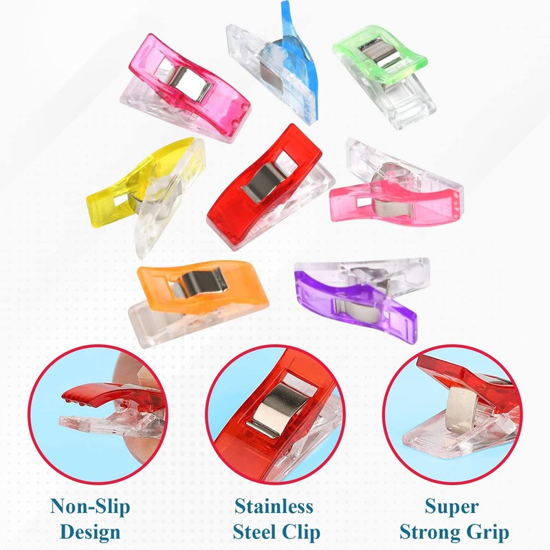 Trimming Shop 50pcs Plastic Sewing Clips for Quilting, Crafting, Multipurpose