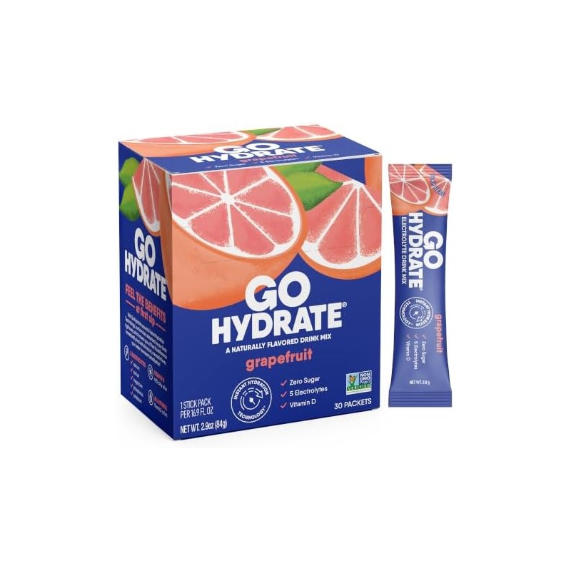 GoHydrate- Mezcla de Electrolitos para Bebida Un Polvo Hidratante con