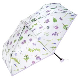 Wpc. PLV001-027-002 Rain Umbrella, Plastic, Mini Lavender, Folding Umbrella, 19.7 inches (50 cm), Women's, Vinyl Umbrella, Floral Print, Photogenic, Fiberglass, Long Usable, Transparent, Domed,