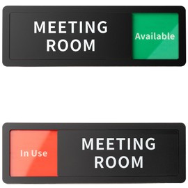 Meeting Room Office Door Sign Do Not Disturb,Versatile In-Use/Available Slider Sign for Business Home, Meeting Vacant Occupied Privacy Room Sign, Frosted Black 8" x 2.6"