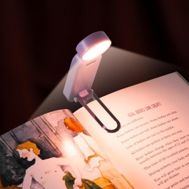 VAVOFO USB Rechargeable Book Light, Blue Light Blocking, Amber Clip On Bookmark Reading Light for Bookworms with Eye Care 6 LED Modes