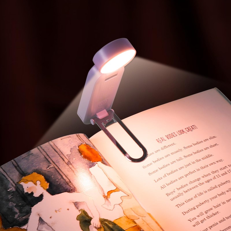 VAVOFO USB Rechargeable Book Light, Blue Light Blocking, Amber Clip
