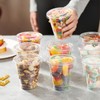 GUSTO [100 Count] Clear Flat PET Plastic Lids (No Hole)