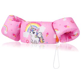 MoKo Swim Arm Band for Kids 20-30-40-50lbs, Clearance Toddler Swim Vest Cute Cartoon Swimming Wings Pool Floats Sleeve Children Water Sports Learning Swim Training Equipment, Pink Rainbow Unicorn