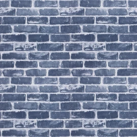 Timeet Blue Brick Wallpaper Peel and Stick Wallpaper 17.7" x 118.11" Self-Adhesive Removable Brick Textured Wallpaper Waterproof Backplash Living Room Wall Decor