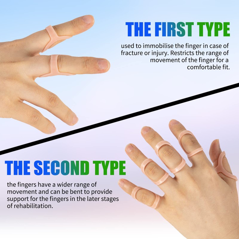 Tairibousy 14 Pcs Oval Finger Splints Waterproof Trigger Splint Sizing