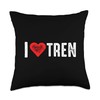 I Love Tren Throw Pillow, 18x18, Multicolor