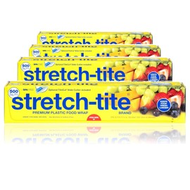 Stretch-tite Plastic Food Wrap, 500 Sq. Ft., 516.12-Ft. x 11.5/8-Inch Rolls (Pack of 4)