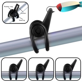 21 Pieces Fishing Rod Hook Holder Fishing Lure Bait Keeper with 3 Size Elastic Rubber Rings for Fishing Tackle Worm Saltwater (Black)