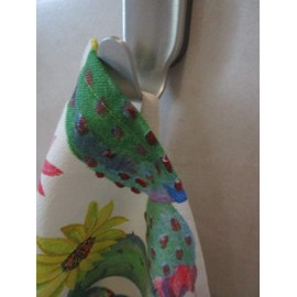 Set of 3 Tea Towels Cactus Design 100% Cotton Made in Italy