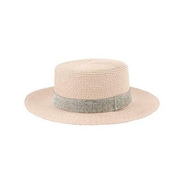 TOP HEADWEAR Paper Braid Top hat w/Stone Strip - Pink