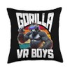 Gamer Gorilla VR Boys Monke Game Sunset Throw Pillow