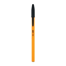 BIC Bolígrafo Cristal Punto Fino 0.8 mm Escritura Precisa Y Firme Cuerpo Hexagonal Tapa Ventilada para Evitar Asfixia Negro 12 Piezas