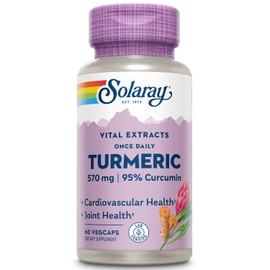 SOLARAY SOLARAY Turmeric Root Extract 600mg | One Daily | Healthy Joints, Cardiovascular System Support | Guaranteed Potency | 60 VegCaps