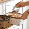 Luxurious pattern handle basket No. 1 No. 2 basket handle basket plastic basket Raffia Basket No. 2/Brown 1p 2ea