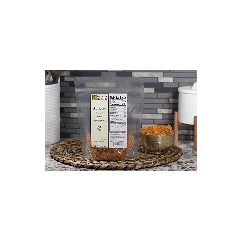 Bella Viva Orchards Diced Turkish Apricots, 1 lb of Dried
