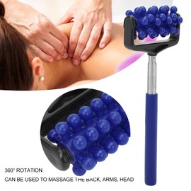 Telescopic Massage Stick, Adjustable Soreness Relief Ergonomic Handle Wear Resistant Flexible Back Roller Massage Stick for Men Women for Arms Head(Dark Blue)