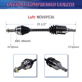 Maxfavor CV Axle Drive Shaft fit for Toyota Matrix 2003-2008 Pontiac Vibe 2003 2004 2005 2006 2007 2008 1.8L FWD Automatic, Front Driver Passenger Side
