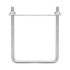 TOP-VIGOR 3 sets M8 Square U-Bolts, 102mm Inner Width 140mm Length 304 Stainless Steel U-Bolts with Nut, Plate for Building Installations Mechanical Parts Connection Cehicles Ships