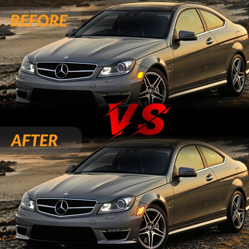 DERMOKA LED Side Marker Lights for 2008-2011 Mer'cedes-Benz Pre-LCI W204