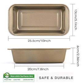 Bread Loaf Pan,10 Pack Nonstick Loaf Baking Pan 9.5 x 5 Inch Loaf Pan Homemade Bread Pan,long-lasting Baking Tin for Homemade Bread, Brownies & Pound Cakes - Kitchen Essential, Easy Release (Gold)