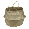 15" Brown Seagrass Wide Belly Wicker Basket with Handles