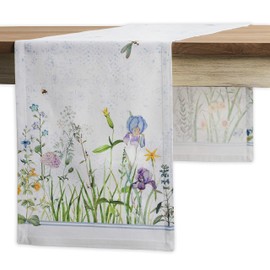 Maison d' Hermine Table Runner 37cm x 180cm 100% Cotton Decorative Washable Easter Tabletop Runner for Kitchen, Party, Wedding, Restaurant & Camping, Fleurs De Mai - Spring/Summer