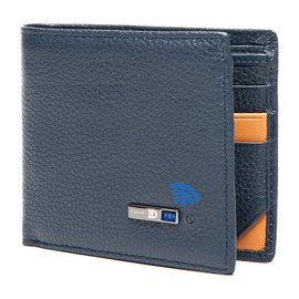 Trackable Anti-Lost Bluetooth Electronic Wallet Intelligent Finder with Position Locator (Via Phone GPS) Bifold Cowhide Leather Credit Card Purse
