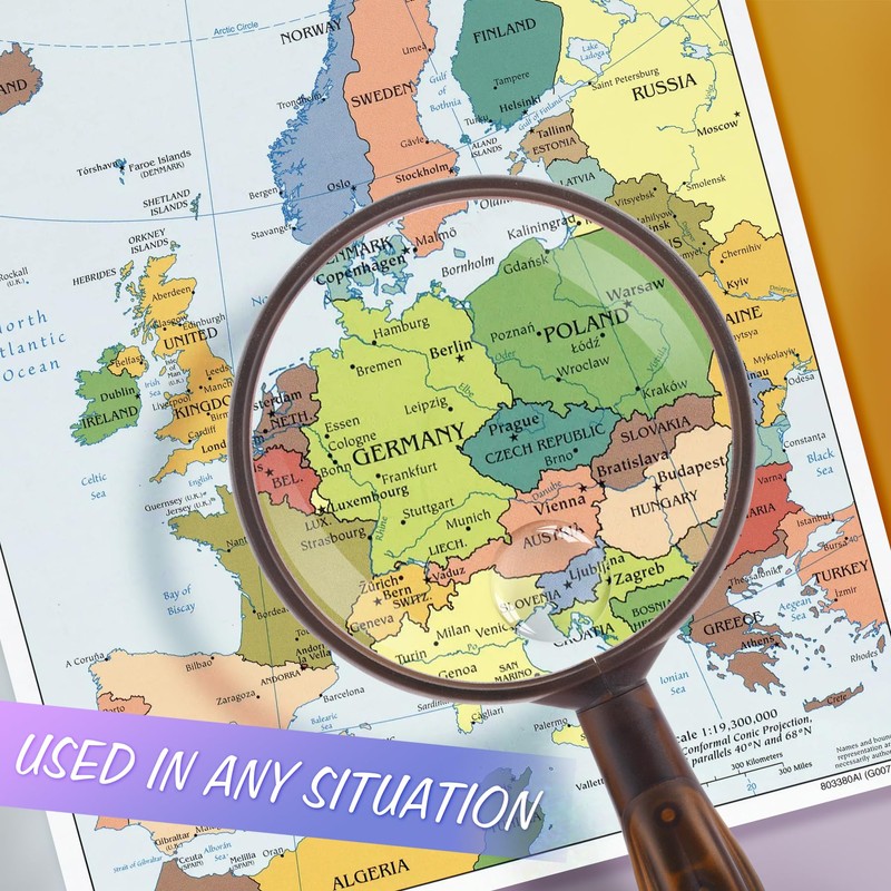 Magnifier, 10x and 30x, Handheld Magnifier, Large, Easy to View,