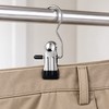 20-Pack Stainless Steel Windproof Hanger Hooks with Adjustable Clips for