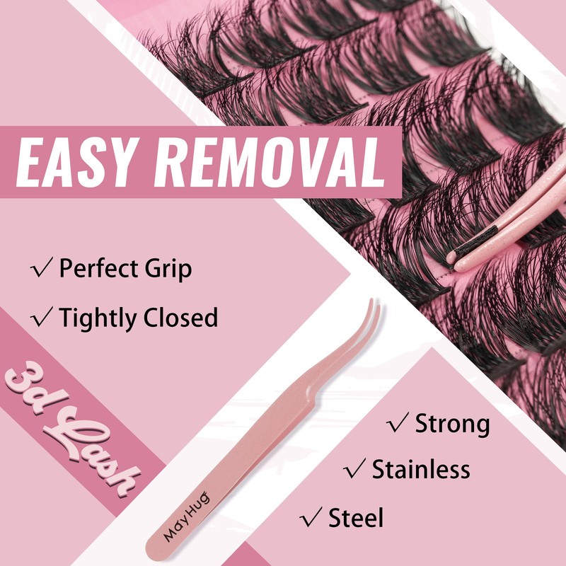 Mayhug Eyelash Extensions Set, 3D Volume Eyelash Extension, 144 Pieces,