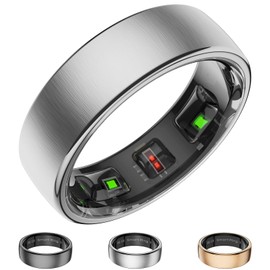 Smart Ring for Women Men, Activity Fitness Tracker with 24/7 Heart Rate Monitor, Waterproof Sleep Tracker Fitness Ring, Step Counter, Calorie Pedometer, No APP Fee,for iOS Android (Silver,#10)