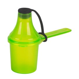 Plastic Measuring Scoop with Funnel, The Scoopie, 2 Tablespoon (29.6 cc | 1 oz | 29.6 mL) Measuring Spoons for Powders, Coffee, Pet Food, Protein and Other Dry Goods (Pack of 1, Green, With Cap)
