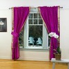 Indian Selections Violet Red Rod Pocket Sheer Sari Curtain/Drape/Panel -