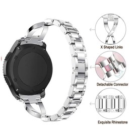 Bracelet Compatible with Fossil Q Smartwatch Band 22 mm Compatible with Fossil Gen 4 Gen 3 Explorist HR/Fossil Q Wander Founder Gen 2 Gen 1/Fossil Gen 5 Bracelets Metal Replacement Strap Women's Band