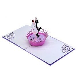 CUTPOPUP Wedding Card, Anniversary Cards, Wedding Anniversary Card Pop-Up, 3D Valentine's Day Cards, Birthday Card for Wife Couple Dancing - S8-WD032DE