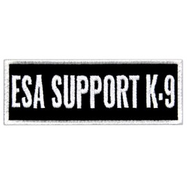 TailWag Planet ESA Support K9 Service Dog Patch Embroidered Vest/Harnesses Badge Fastener Hook & Loop Emblem, 4 x 1.5 Inches