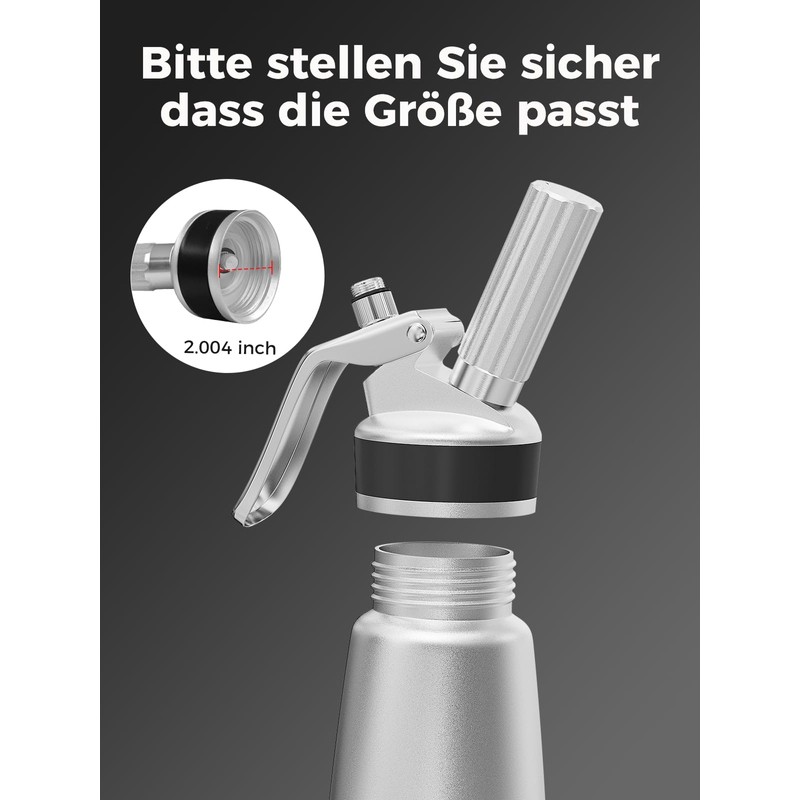 SimCoker Aluminium Replacement Head for Cream Maker, Cream Column Attachment